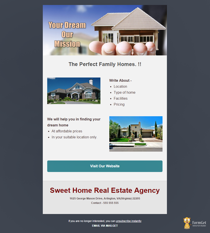6 Free Real Estate Email Templates | FormGet