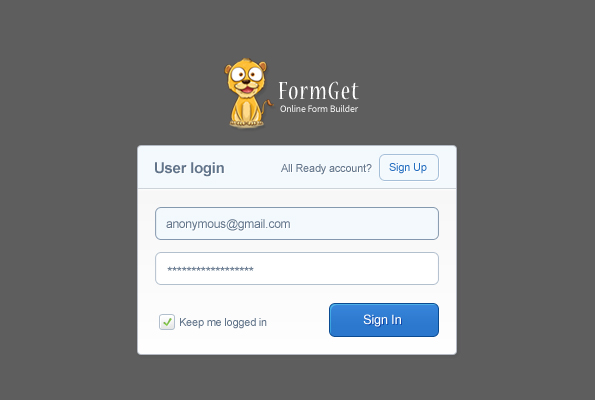 popup login form