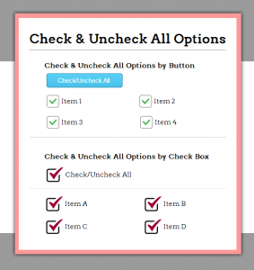 uncheck jquery checkboxes formget