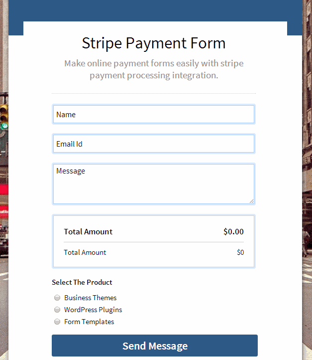 online single product payment form