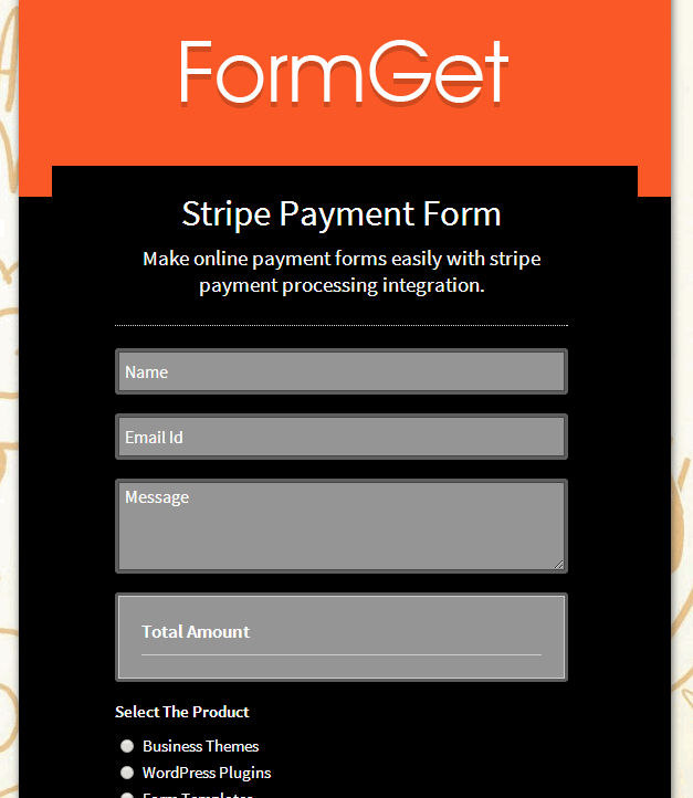 recurring payment form formget