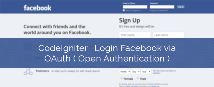 Login With Facebook PHP CodeIgniter : OAuth Login | FormGet