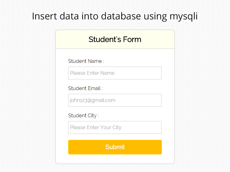 Php submit form to database