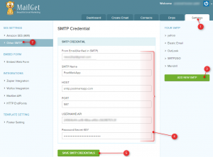 Postmark SMTP with MailGet : Complete Setup | FormGet