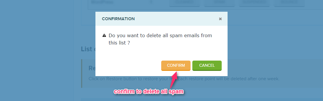 Clean Contact List confirm_spam