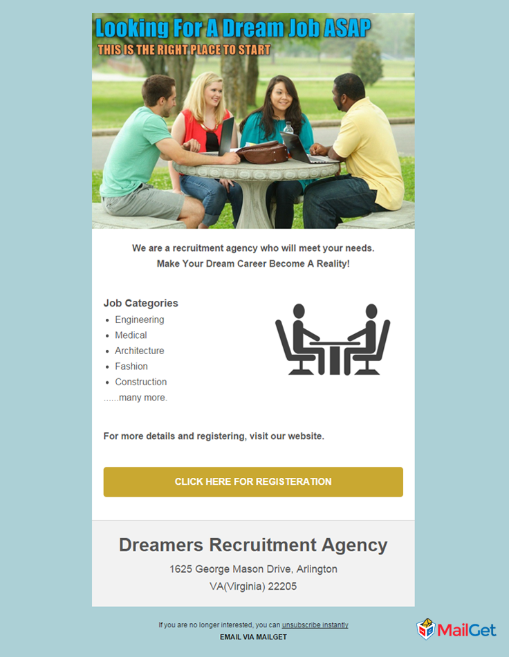 Recruitment Email Template 8