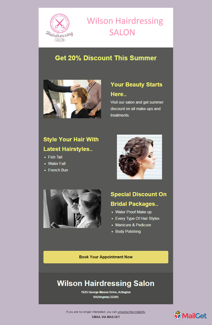 10 Best Free Hair Salon Email Newsletters Templates | MailGet