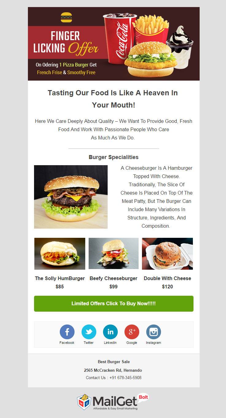 Email Marketing For Burger Shops