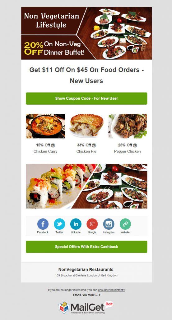 Restaurant. Email Design Examples 10+ Best Restaurant Email Templates For Food Hotels | FormGet