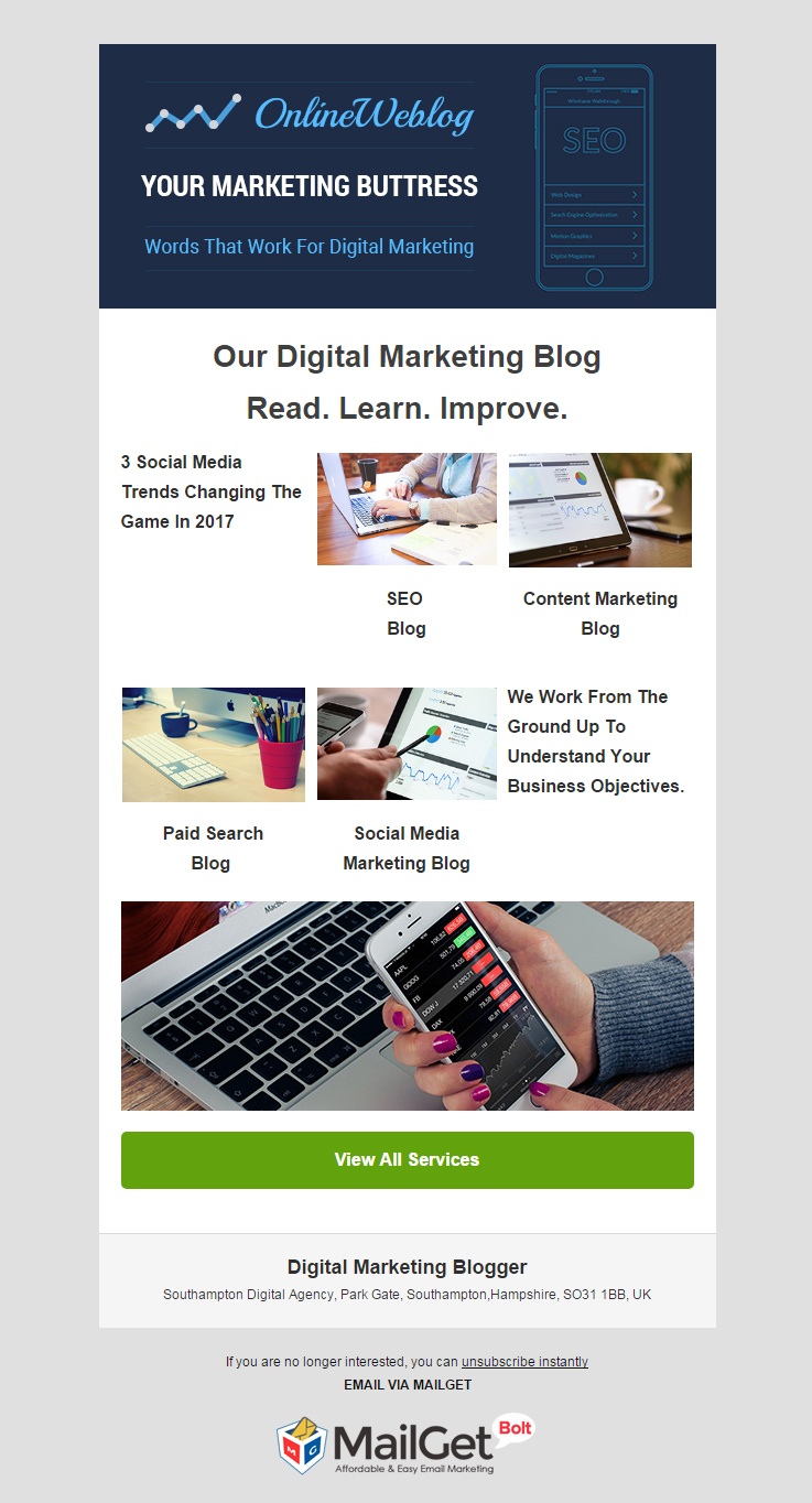 Digital Marketing Blogger Email Template