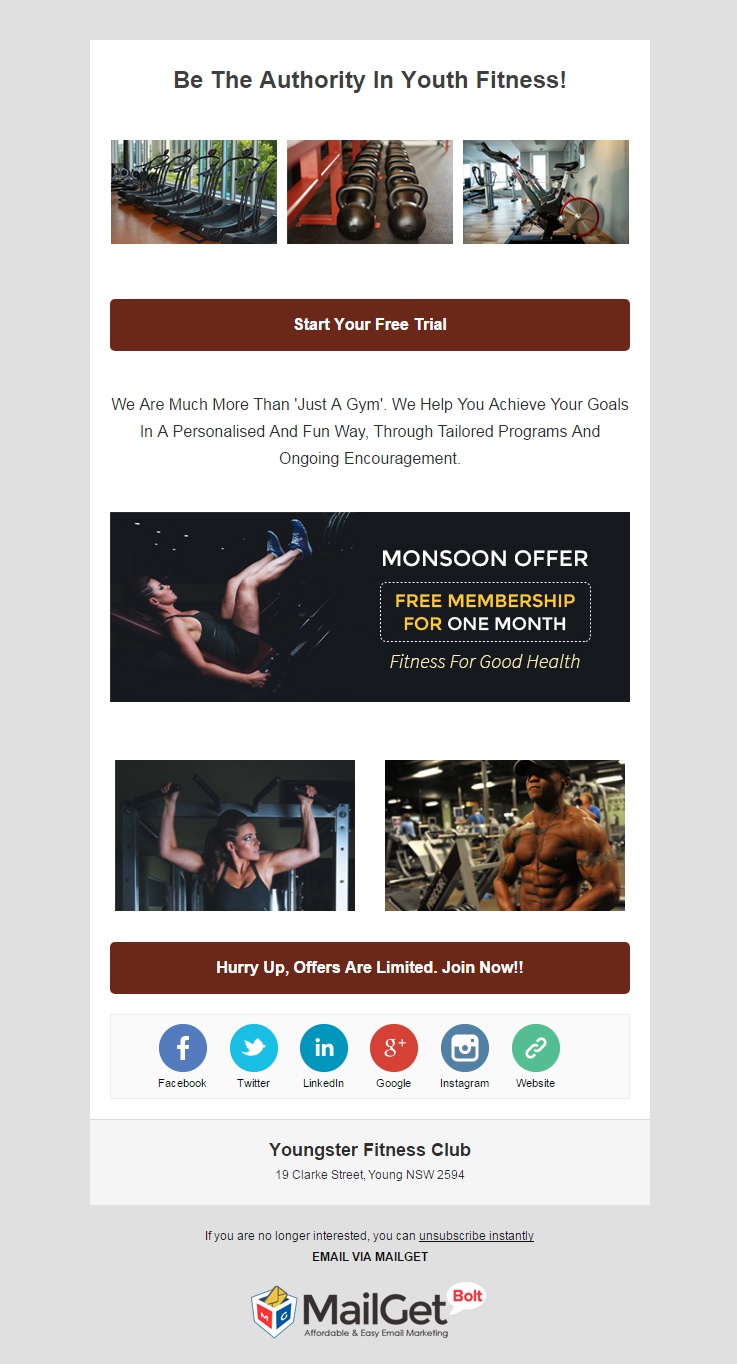 Email Marketing Service For Youngster Fitness Clubs
