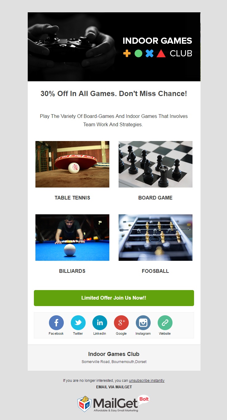 Email Marketing Software For Indoor Games Club
