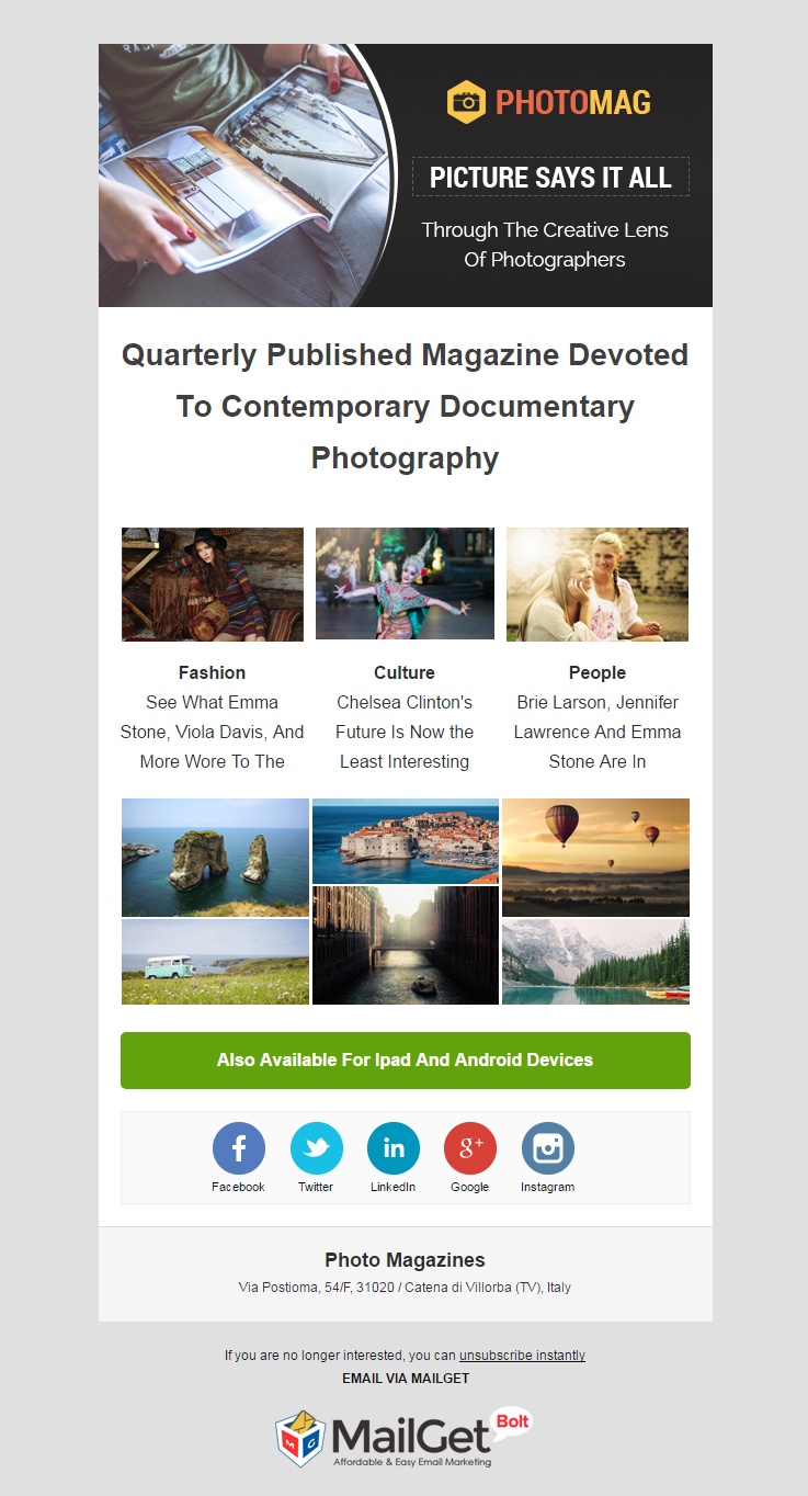 Email Marketing Software For Photo & Portfolio Magazines