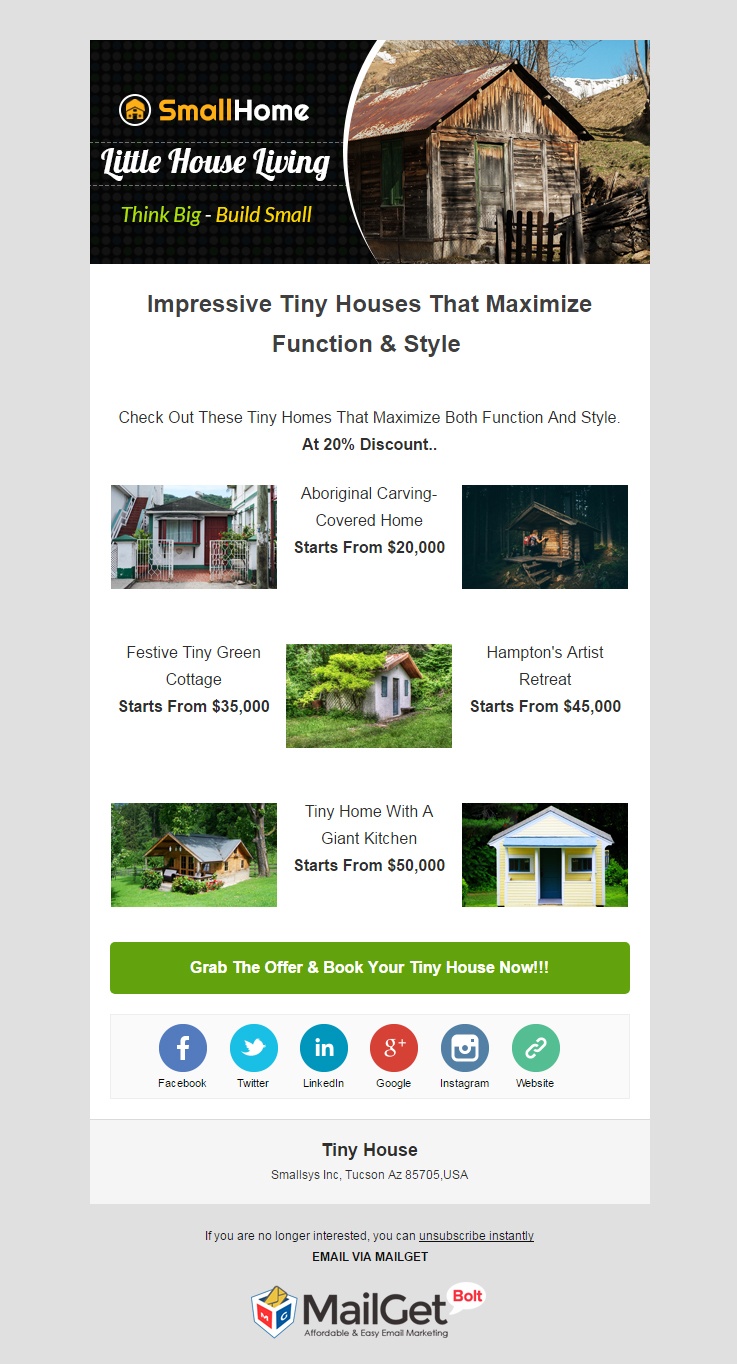 Email Marketing Software For Tiny Wooden Houses