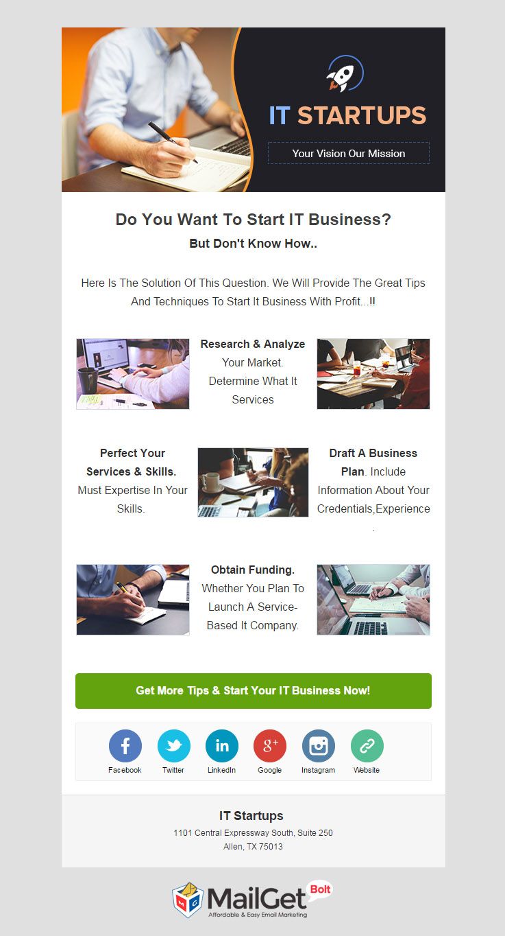 IT Startups Email Templates
