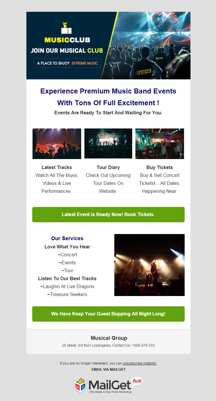 Musical Group Email Template