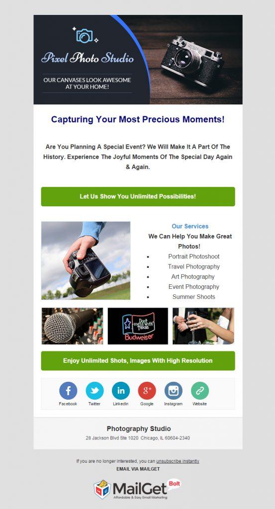 9+ Best Photographer Email Templates For Photo Studios | FormGet
