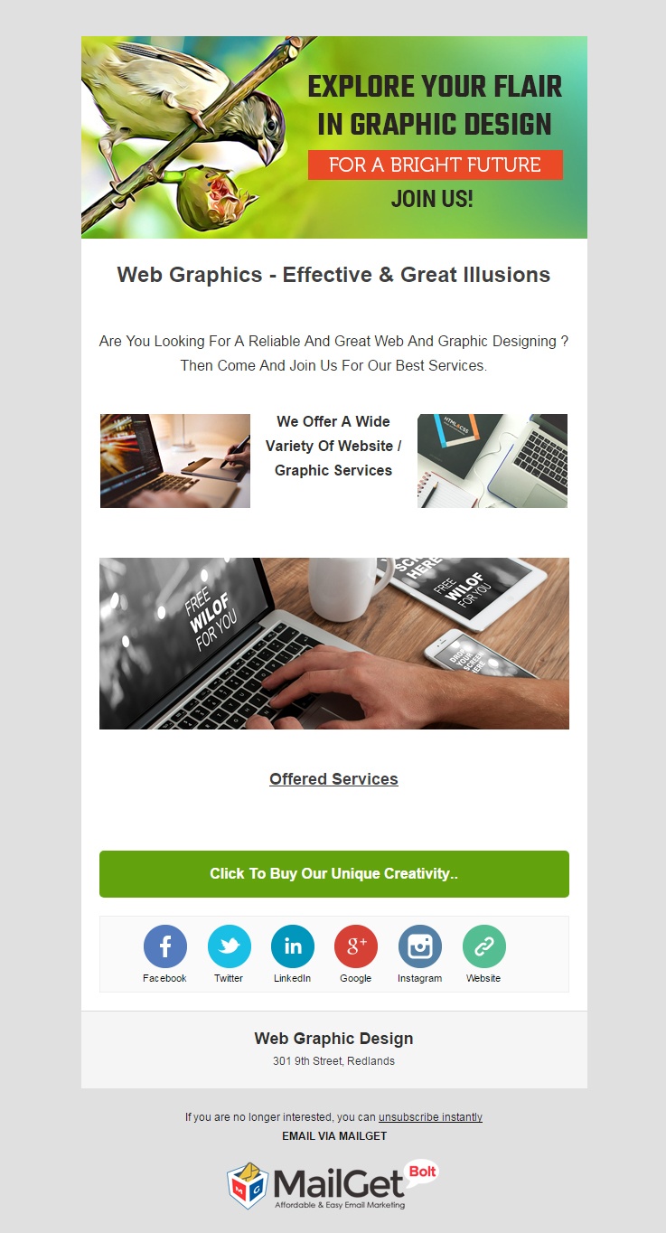 Web Graphic Design Email Template