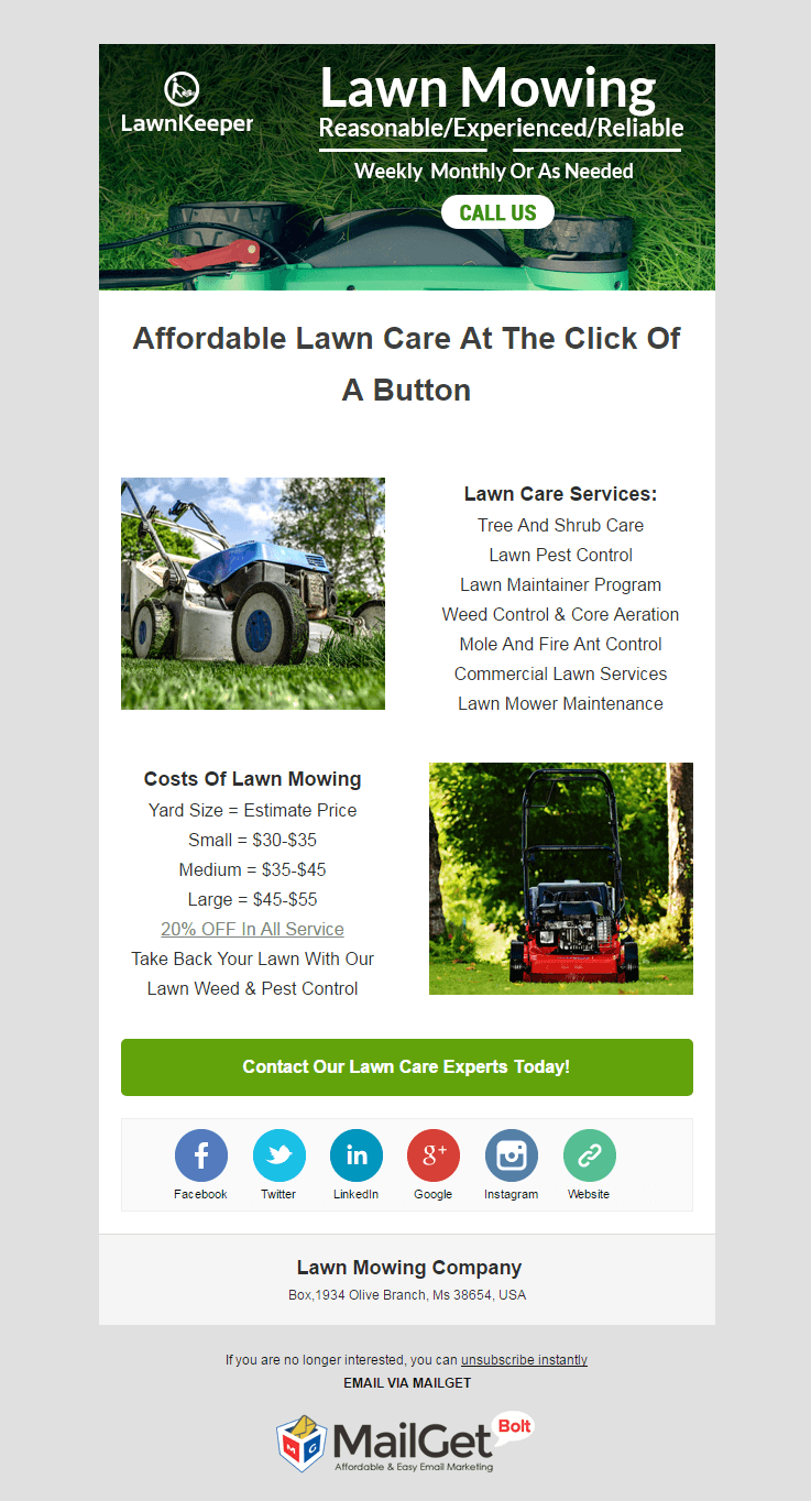 Email Marketing Service For Lawn Mowing Companies