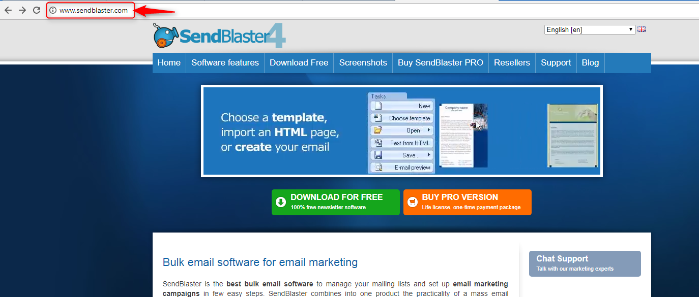 SendBlaster 4 Home Page