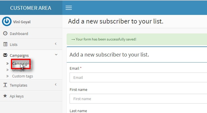 add a new subscriber to your list