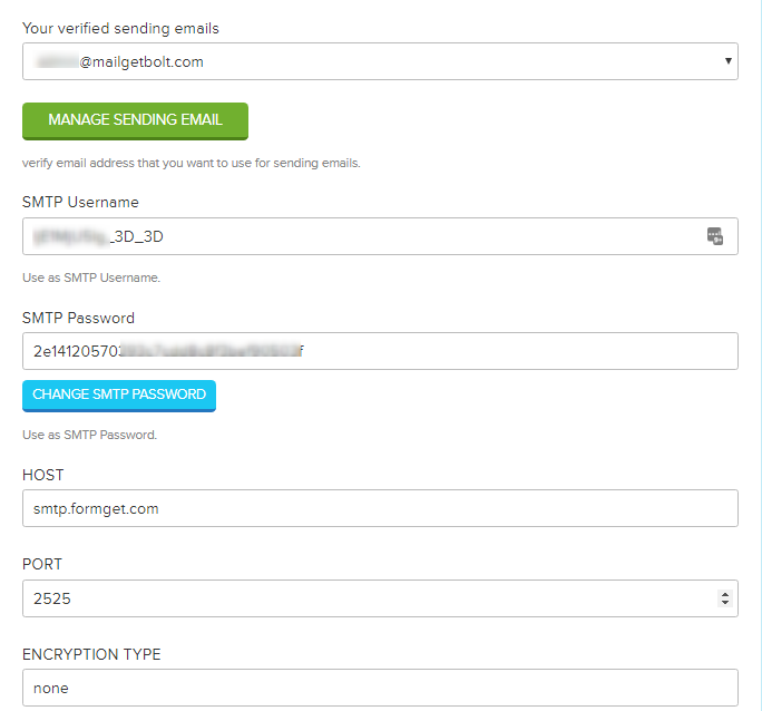 MailGet SMTP credentials 2