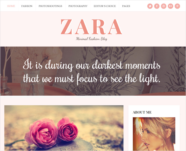 zara blog wordpress theme