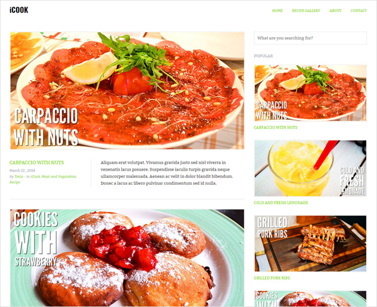 icook food wordpress theme