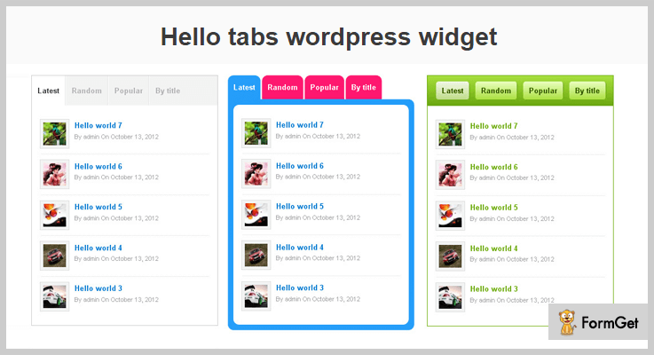 Hello tabs wordpress widget