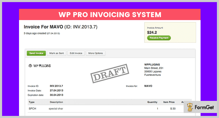 WP PRO Invoicing System