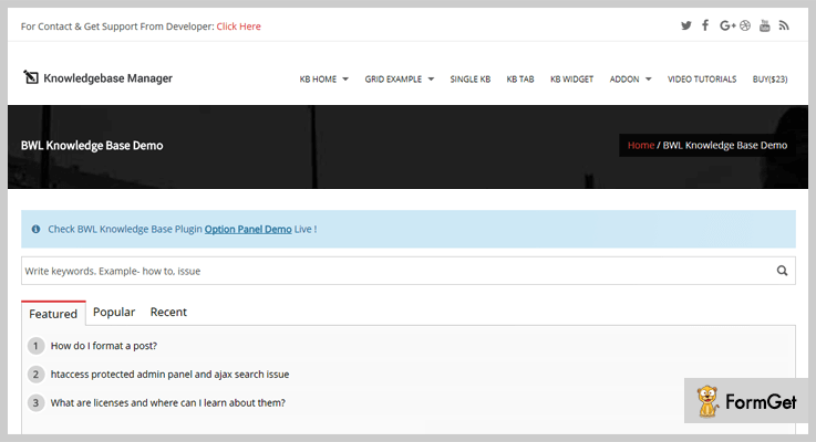 Knowledge Base WordPress Plugin