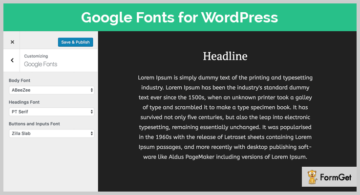 Google Fonts WordPress Plugin