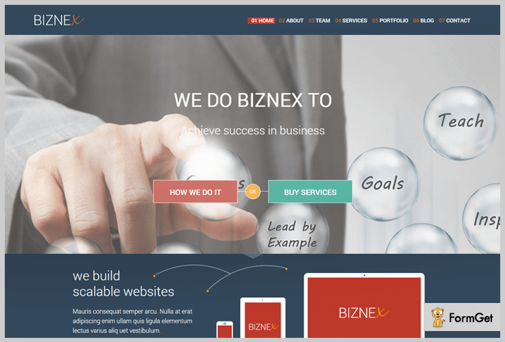 Biznex HTML WordPress Theme