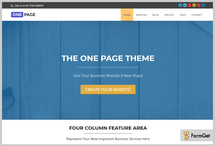 One Page Model Agency WordPress Theme