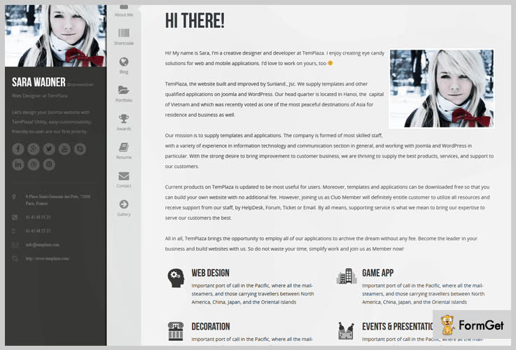 Profiler vCard WordPress Theme