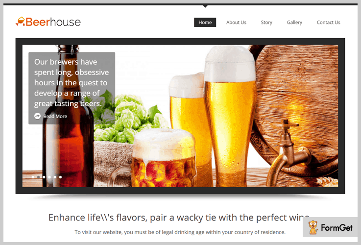 Beer House Brewery WordPress Theme