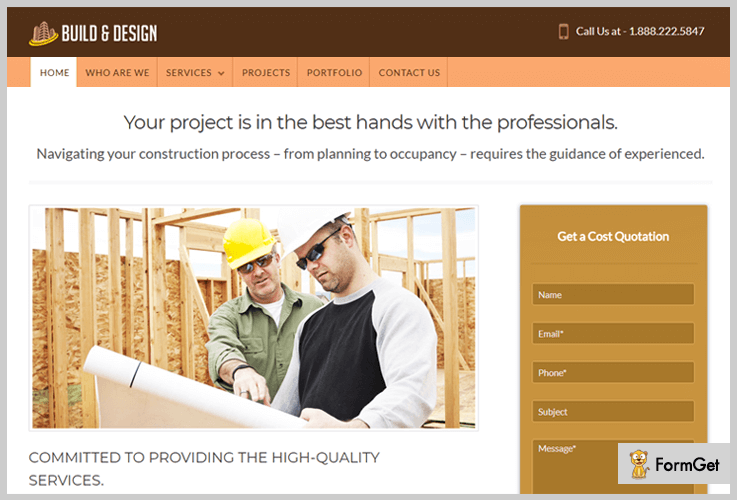 Build & Design Construction WordPress Theme