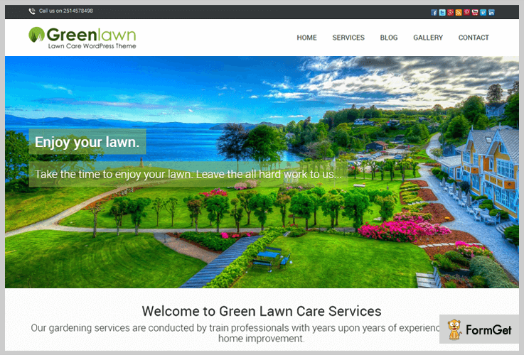 Green Lawn Landscaping WordPress Theme