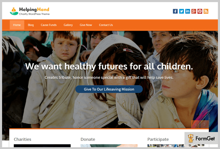 helping hand nonprofit wordpress themes