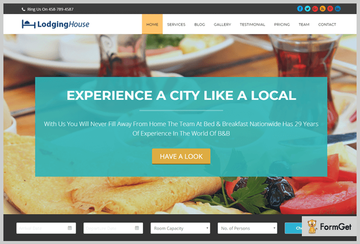 LodgingHouse Bed And Breakfast WordPress Themes