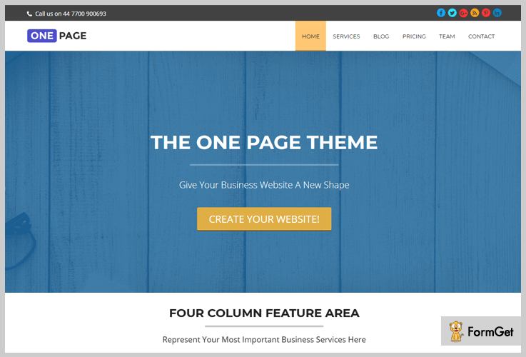 One Page WordPress Theme