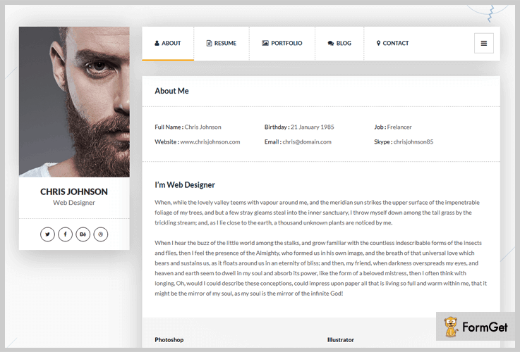 Resume WordPress Theme