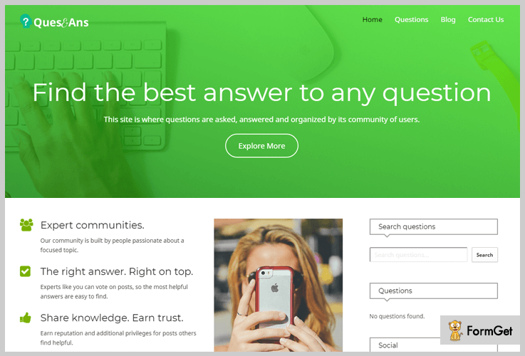ques&ans wordpress theme for question answers