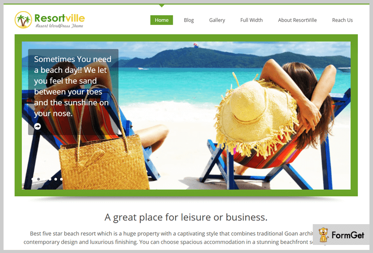 ResortVille Bed And Breakfast WordPress Themes