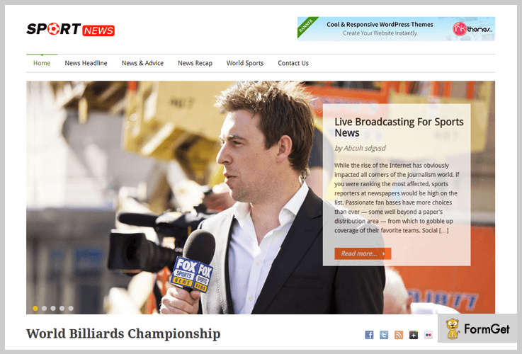 SportNews News WordPress Themes