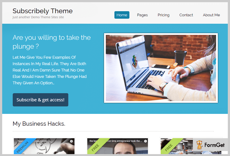 Subscribely Videographer WordPress Theme