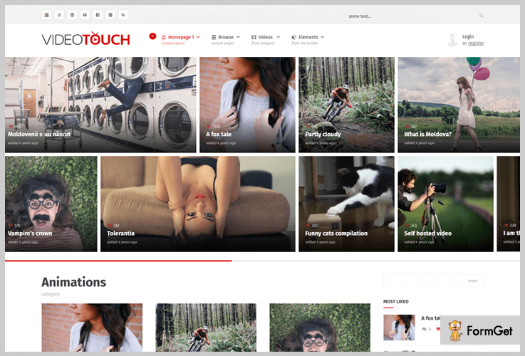 VideoTouch Video Header WordPress Themes