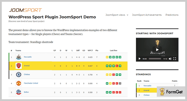 JoomSport WordPress Sport Plugin