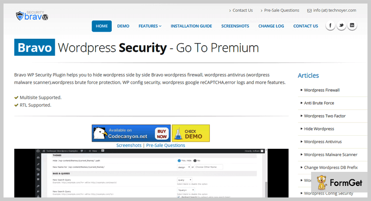 Bravo Security WordPress Antivirus Plugin