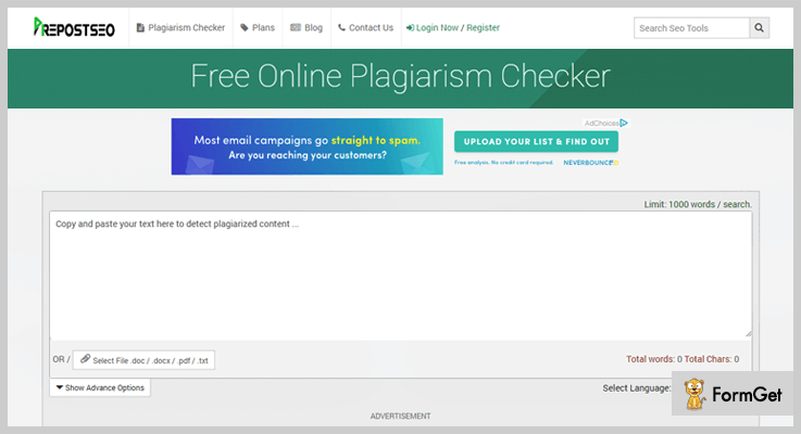 Free Online Plagiarism Checker WordPress Plugin